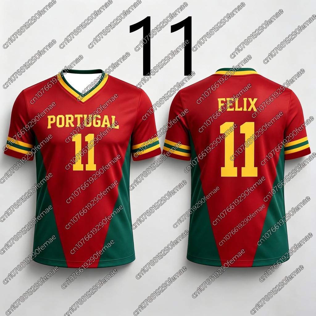 2026New Red-Green Contrast Sports T-Shirt,Men Women Portugal Soccer Fan Version