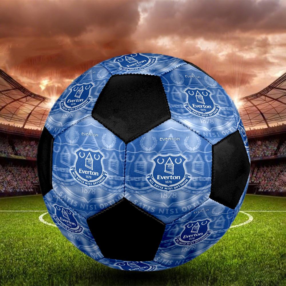 Everton Indoor Soccer Ball Colorful All Ages Size 5 Machine Stitched PVC Competition Ready Durable High-Bounce