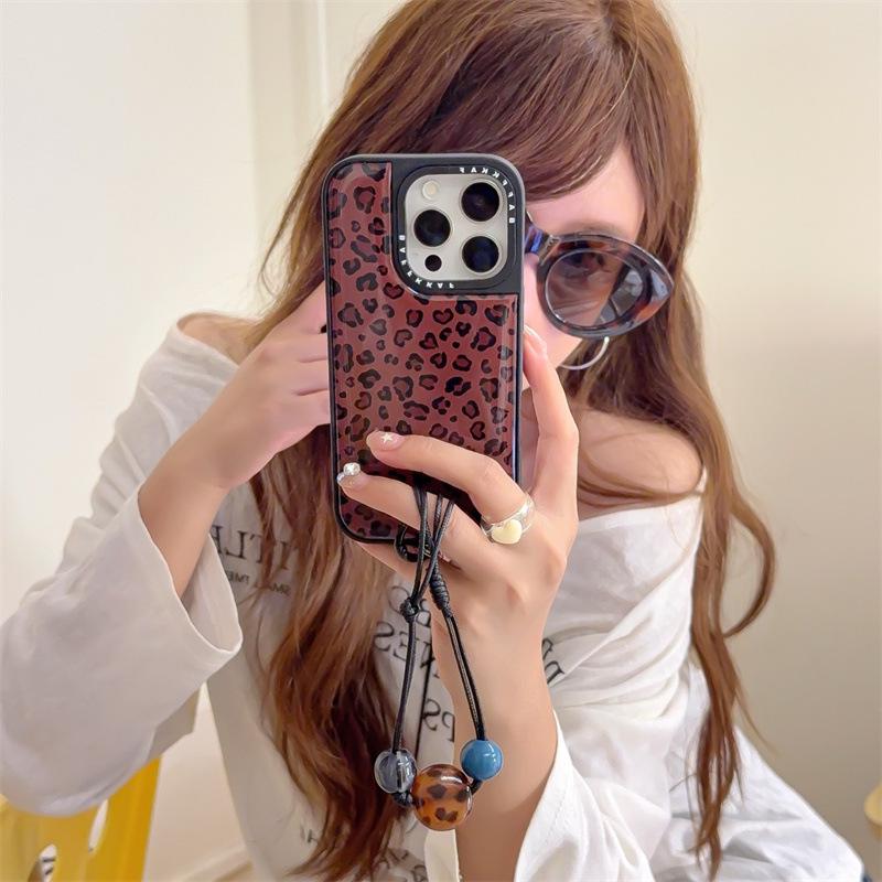 Premium Brown Leopard Print Epoxy Case for iPhone 17/16 Pro Max/15/14