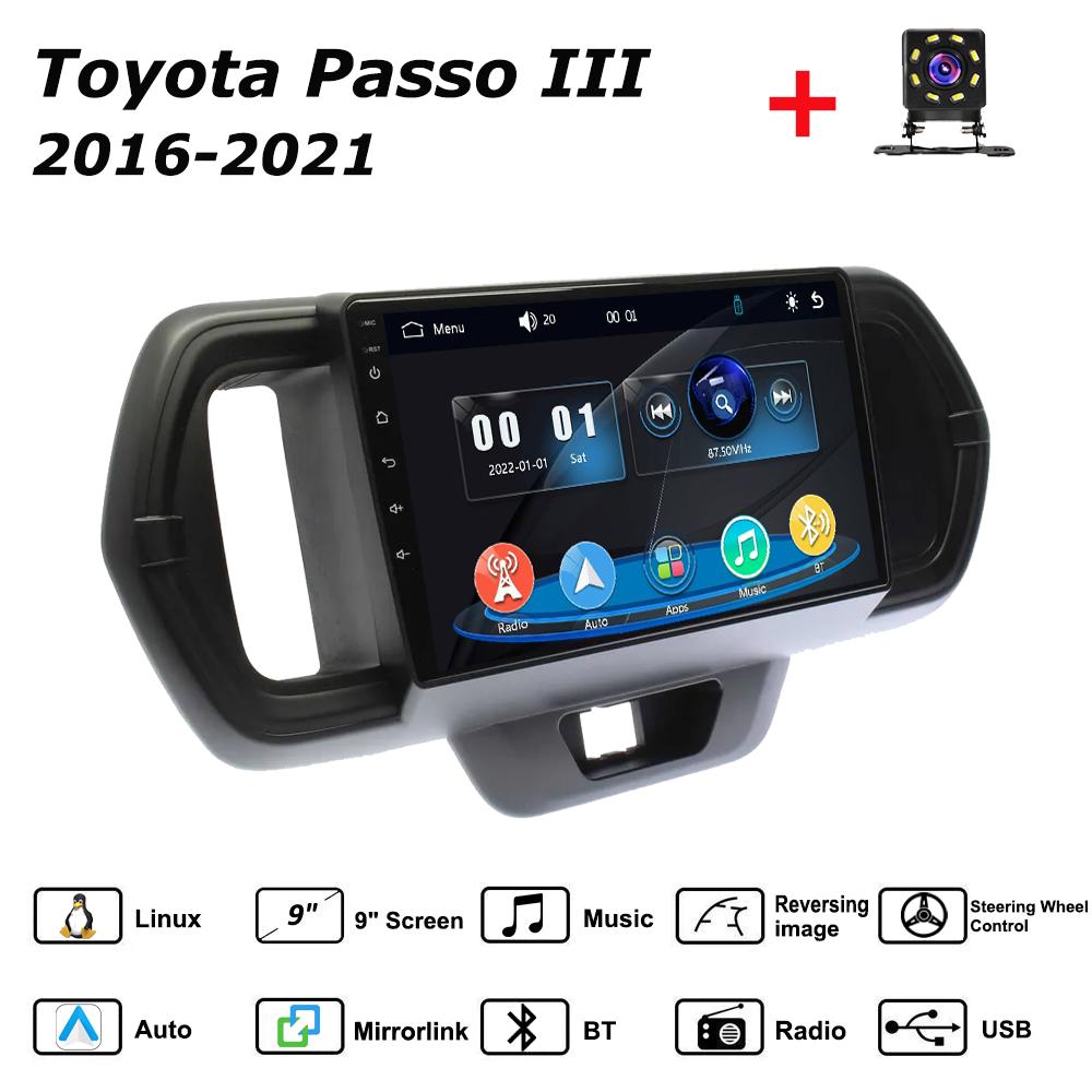 

Car Radio Multimedia MP5 Player Head Unit Stereo BT For Toyota Passo III 2016-2021 чёрный