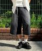 MAKEITTO Cut-Line Denim Bermuda Pants_Black