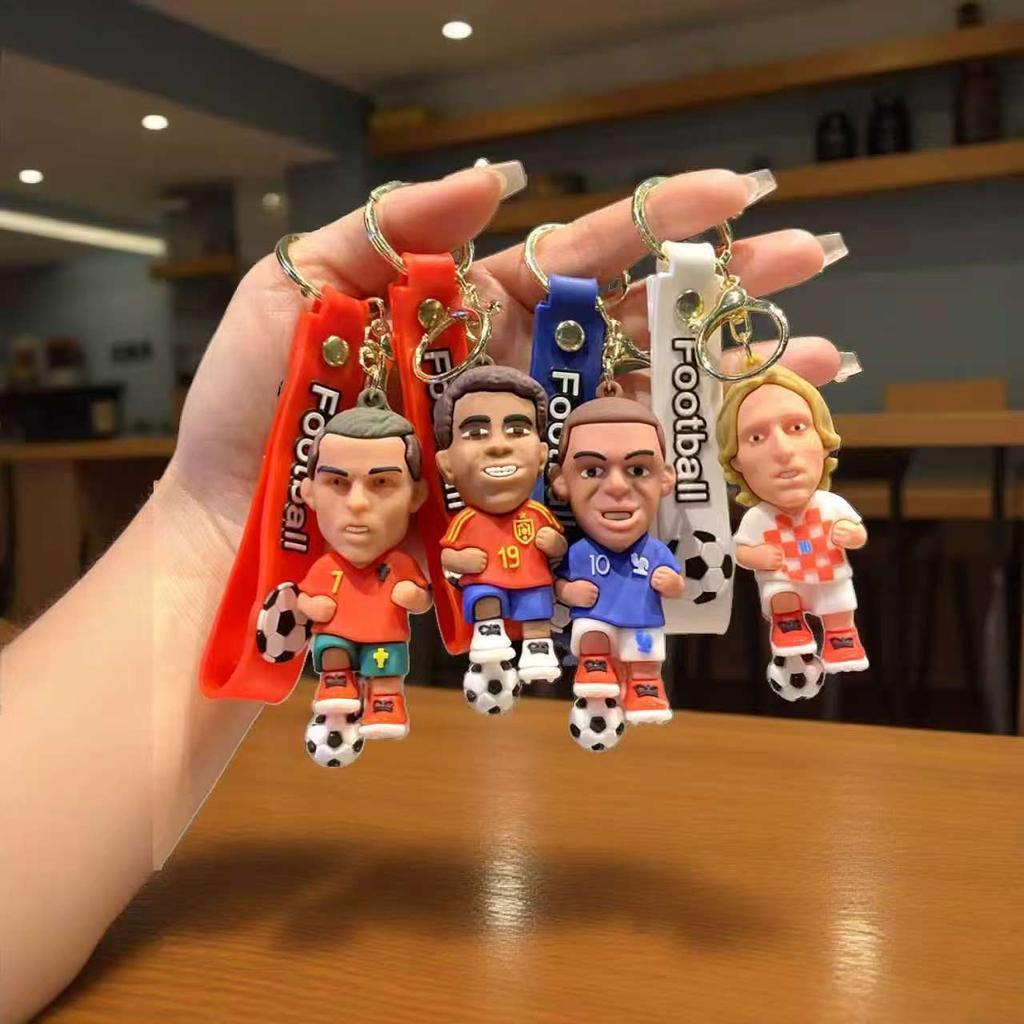 Cartoon World Cup Star Keychain Pendant Soccer Star Doll Bag Charm