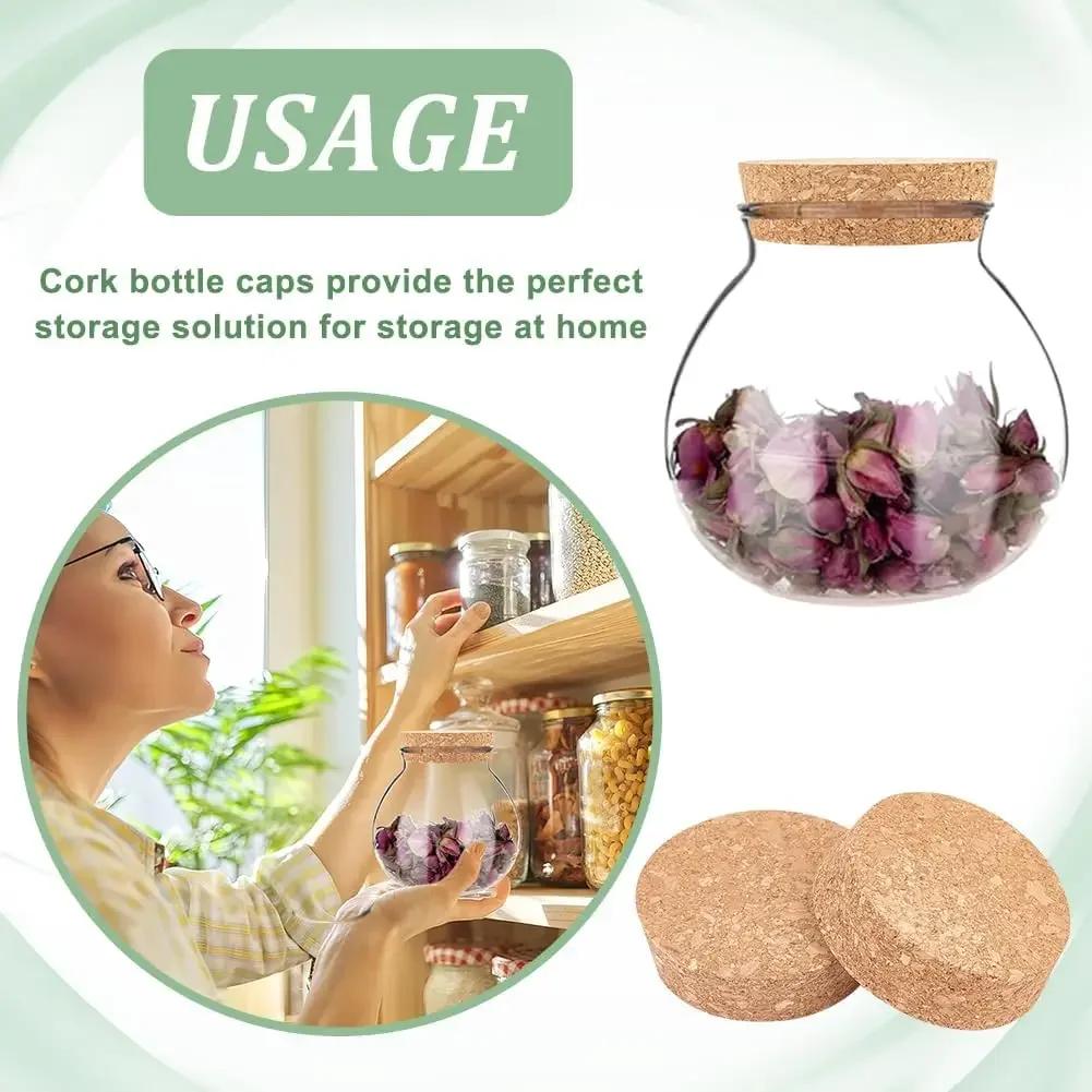 1-4Pcs Large Cork Stoppers for Jars Cork Lids for Glass Bottles Replacement Tapered Plugs Corks Bottle Stoppers Soft Wood Corks