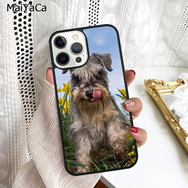 Lovely Dogs Schnauzer Phone Case Cover For iPhone 17 Air 16 16e 15 plus 11 12 13 14 pro max shell coque