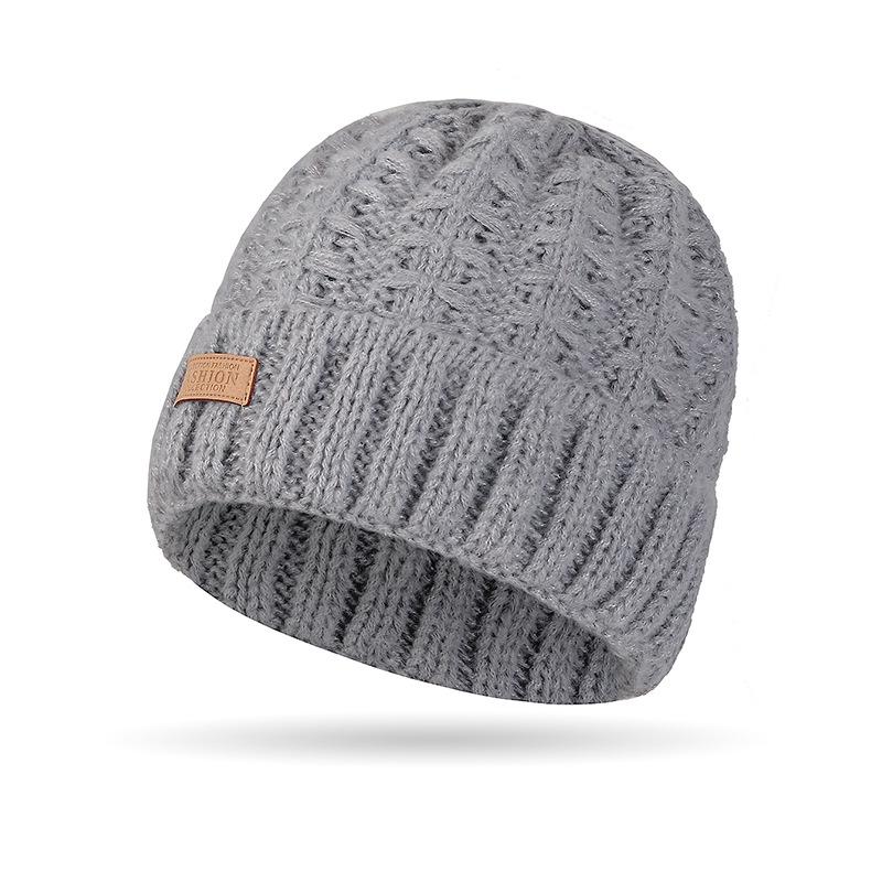 Dámská pletená čepice a šála v korejském stylu - Teplé, všestranné, jednobarevné