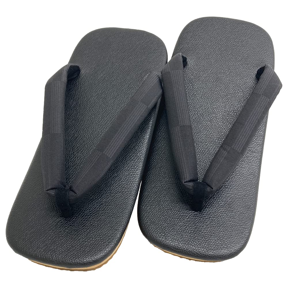 

Men s Geta Sandals, Sizes 25.5-27cm, Made in Japan, Premium Silk, Black Straps, Kuzure Plaid чёрный