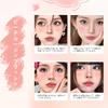 Wirwody Cheek Powder with Mirror and Natural Cheek Enhances Soft Conceals Suitable for Suitable for All Skin 4 Shades Coral Puff, 3-in-1 Powder,