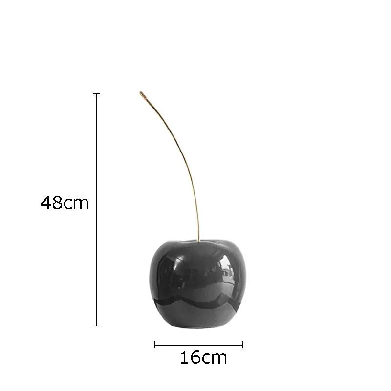 

Large Cherry Fruit Statue Simulated Fruits Ornaments Desk Decoration Resin Crafts Cherry Sculpture Modern Home Decor Furnishings