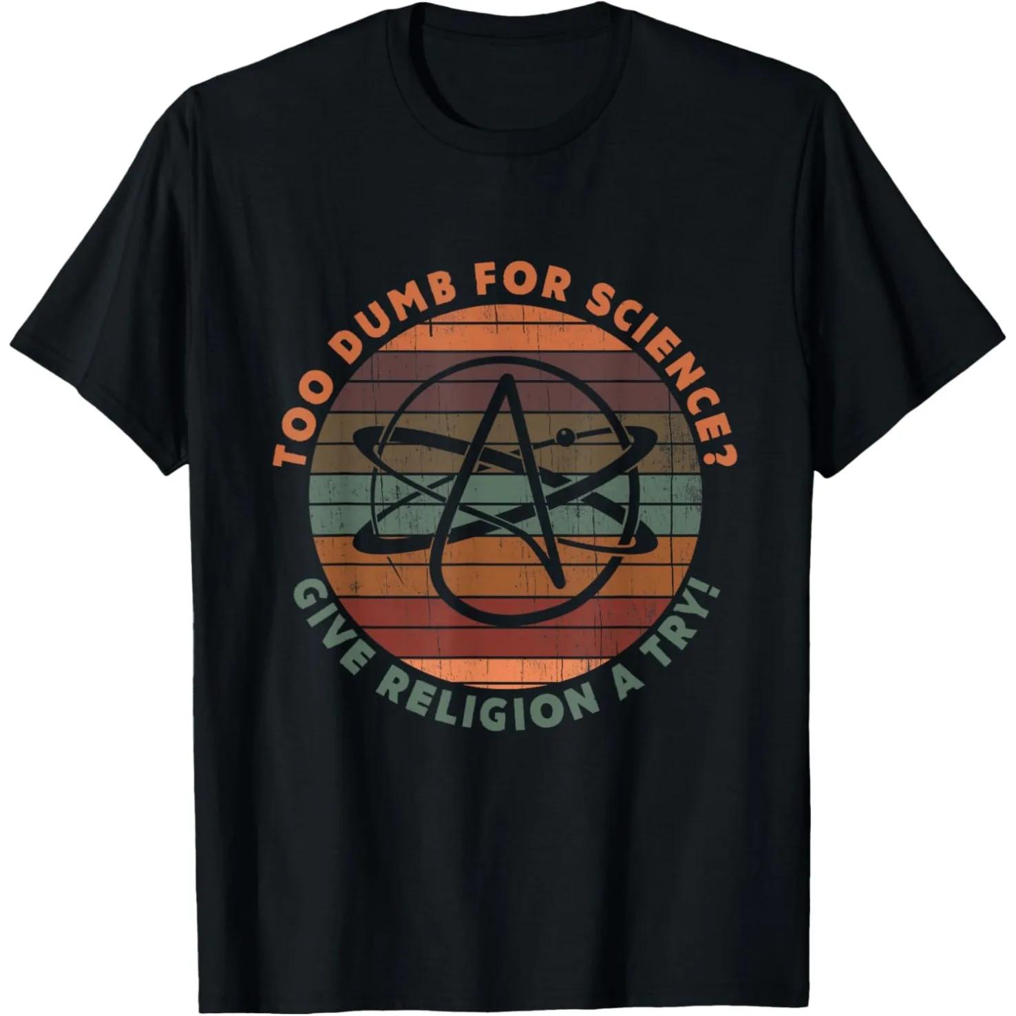 

Atheist Atom Science Vs Religion Vintage Retro Graphic Tee Shirt Cotton Unisex S