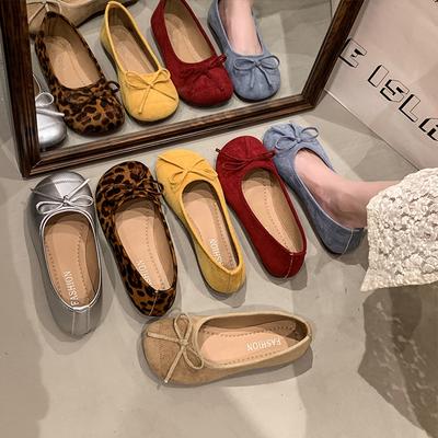 2025 Spring New Bow Shallow Mouth Ballet Shoes French Fairy Small Single Shoes Flat Retro Mary Jane Shoes