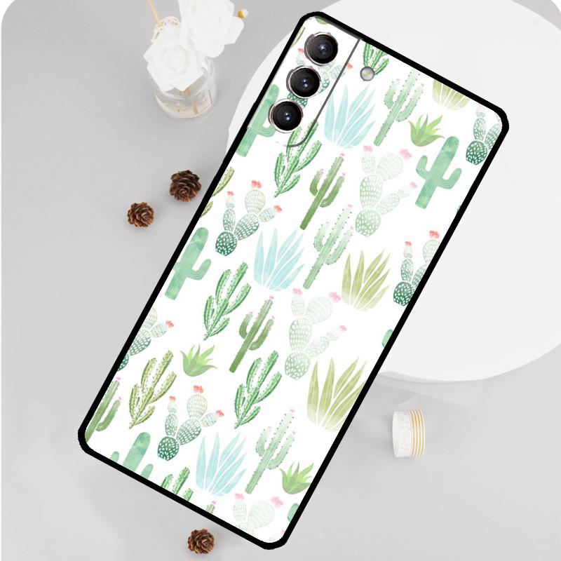 Cactus Pattern Case For Samsung Galaxy S22 S23 Ultra Note 20 Note 10 Plus S9 S10 S20 S21 S23 FE Back Cover