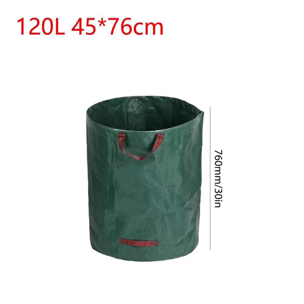 60L-500L Reusable Garden Bag Large Capacity Leaf Bag Foldable Light Trash Can Garden Garbage Waste Container Storage Bag