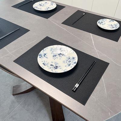 4 Pcs Tea Set PVC Woven Placemats Waterproof Heat Insulation Mats Restaurant Hotel Decoration Coffee Pad Luxury Easy Cleaning Fabric