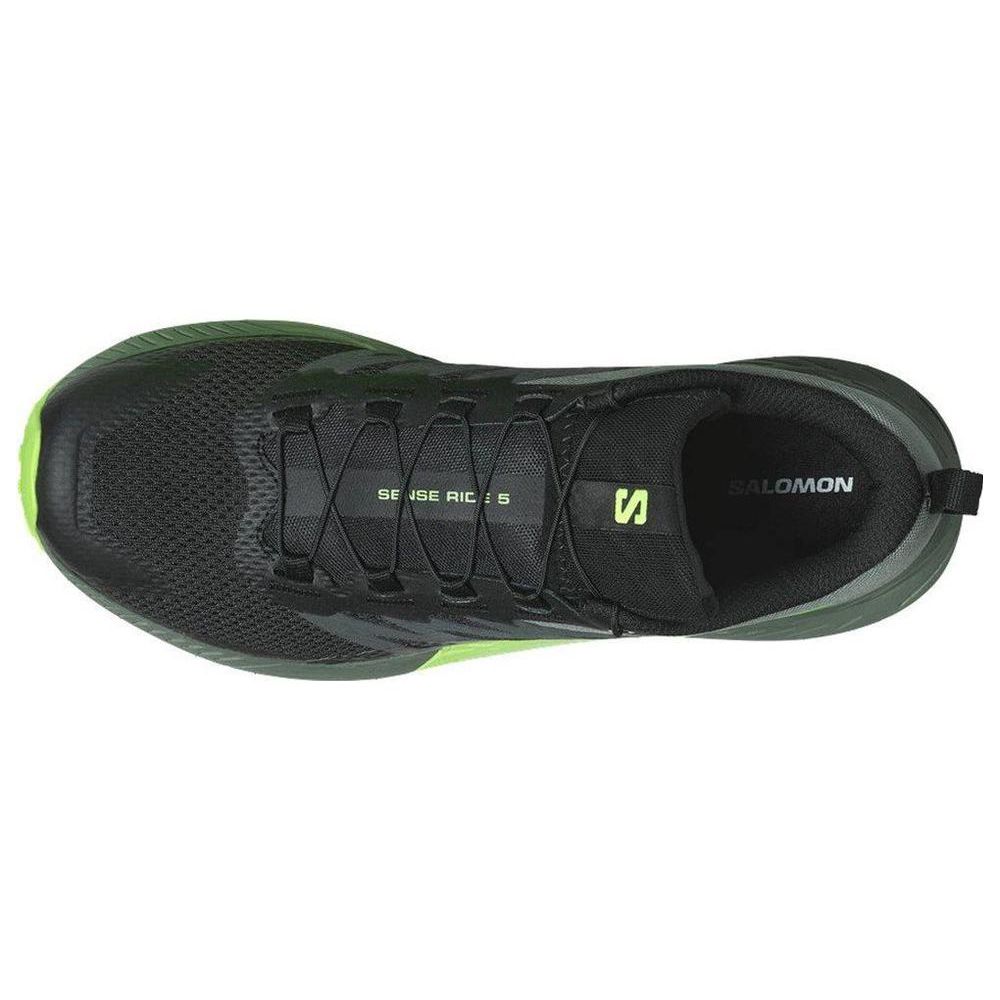 Salomon Sense Ride 5 Casual Comfortable Professional Shock Absorption Non-Slip Low-Top Outdoor Functional Shoes Unisex Shoes Black Green 473111