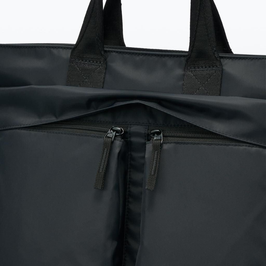 MUJI Water-Repellent Nylon 2-Way Tote Bag, Unisex, Adult, EGB63A5S, Black