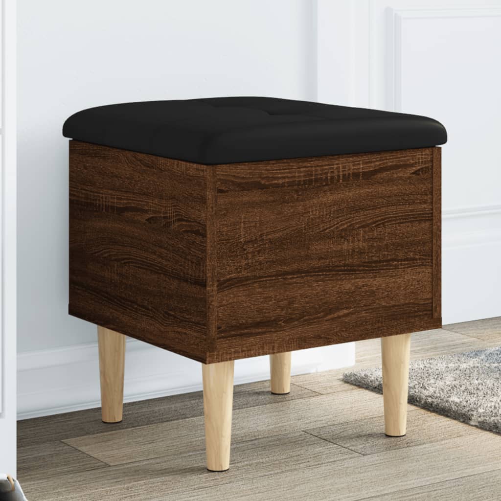Storage Bench in Brown Oak Look 42 x 42 x 46 cm