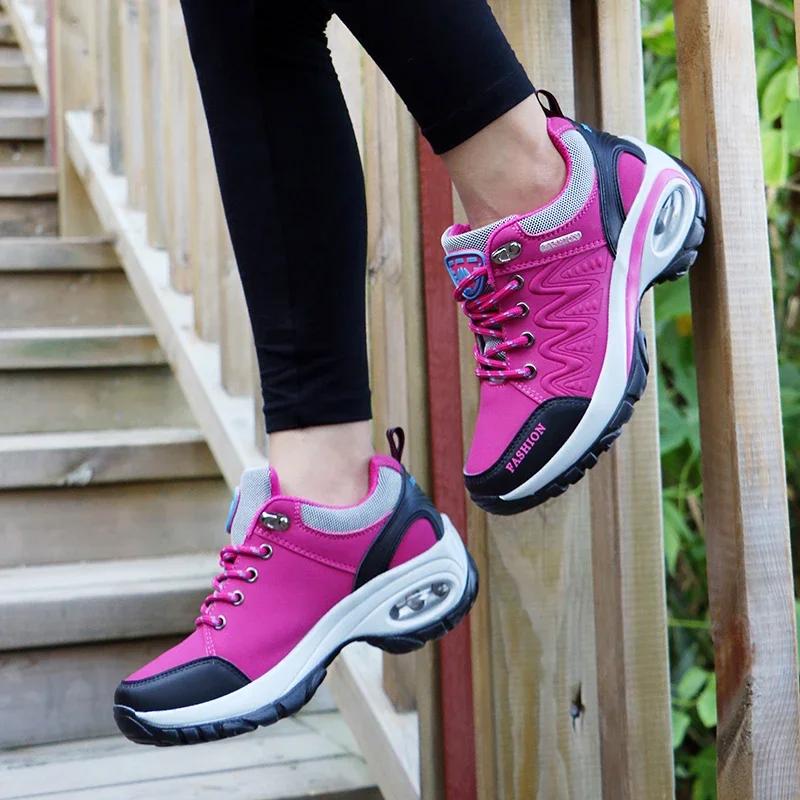 

Women s Thick Soled Shoes Designed Female Designers Luxurious High Quality Waterproof Hiking Shoes Trendy Track Field Sneakers 36 чорний