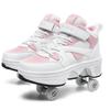 Roller Skates 6-15 Years Old Four-wheel Deformation Can Walk Can Skate Skates Girl Runaway Shoes