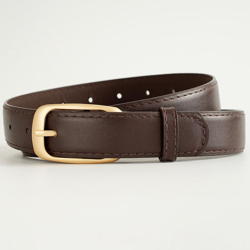 

Летний женский ремень из искусственной кожи с пряжкой-булавкой, нишевый дизайн, универсальный декоративный ремень для джинсов 105cm