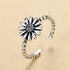 New Simple Personality Small Daisy Flower   Copper Jewelry Sunflower Retro Thai Copper Exquisite Opening Rings Jz035