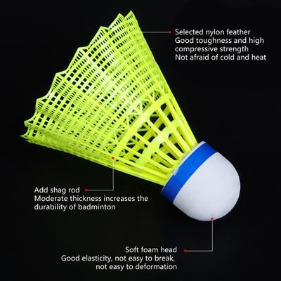 6pcs Badminton Balls Nylon Feather Shuttlecocks Replacement Balls with High Stability Shuttlecocks for Outdoor Sports