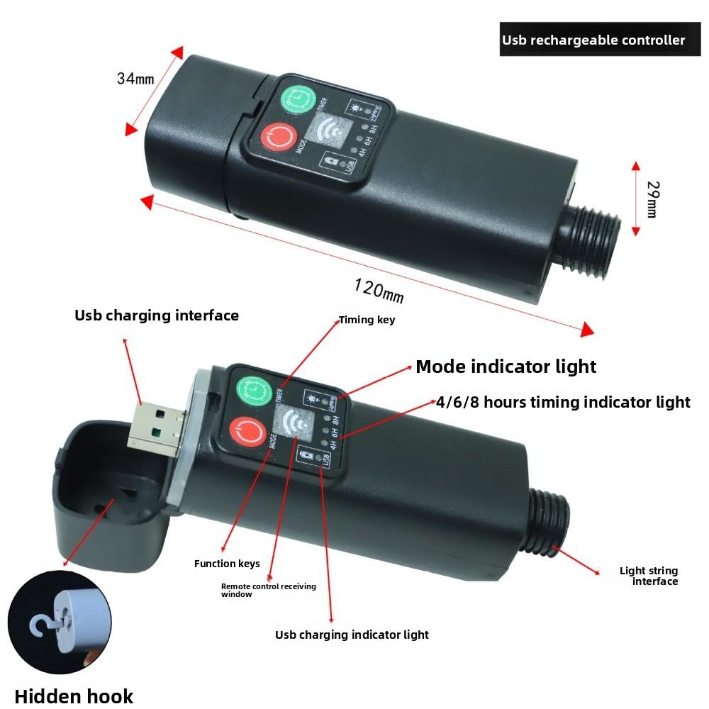 10Meter 100LED Christmas String Lights USB Charging 8 Lighting Modes LED String Light Waterproof Timer Remote Control