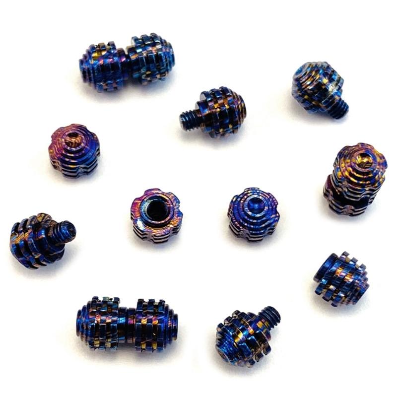 Precise Machined Fold Knivies Thumb Studs Corrosion Resistant Titaniums Damascus Pins Compatible for 2.1-3MM Blade Thickness