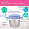 Silikonový kelímek na svačinu s odnímatelným lapačem jídla a cestovním víčkem 12 oz Nerezová nádoba na svačinu odolná proti rozlití pro vnitřní a venkovní dobrodružství