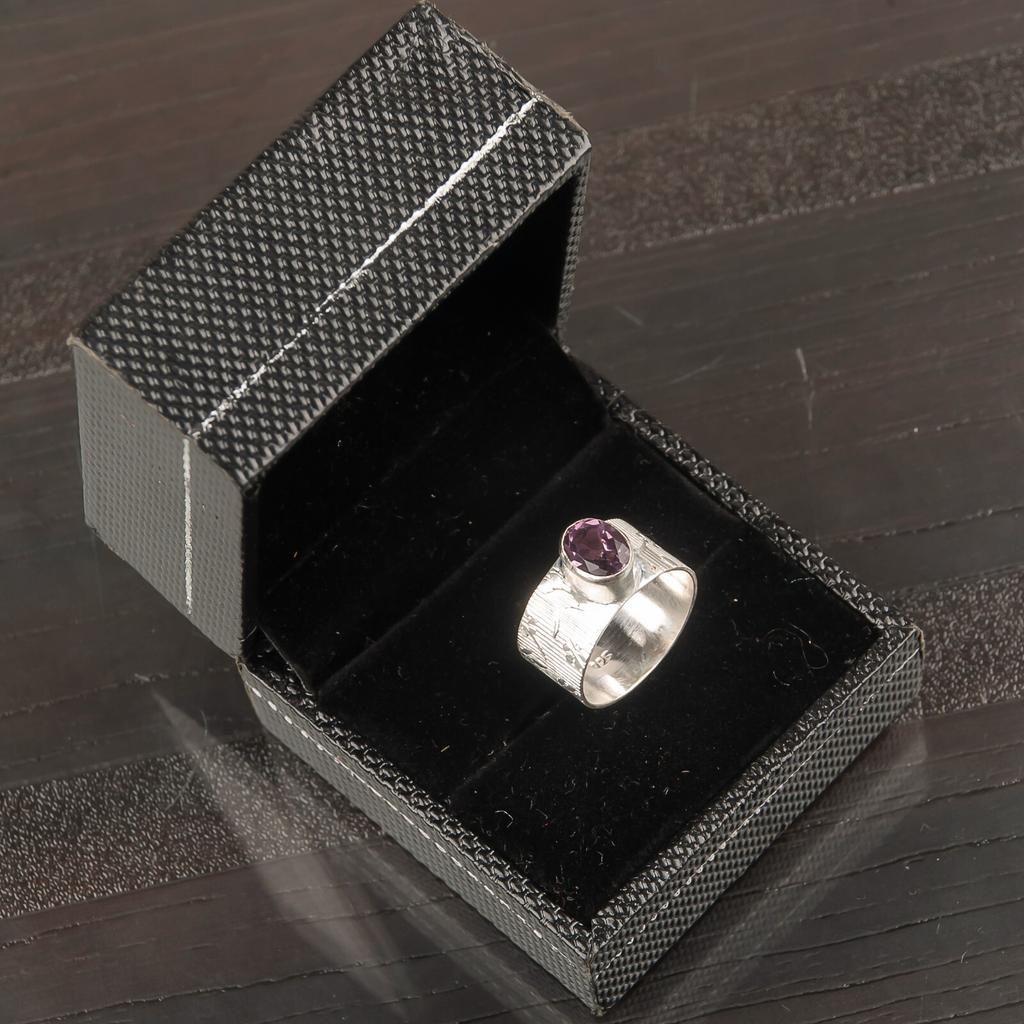 Amethyst Gemstone 925 Sterling Silver Jewelry Handcrafted Ring Gift For Women RR-3-1