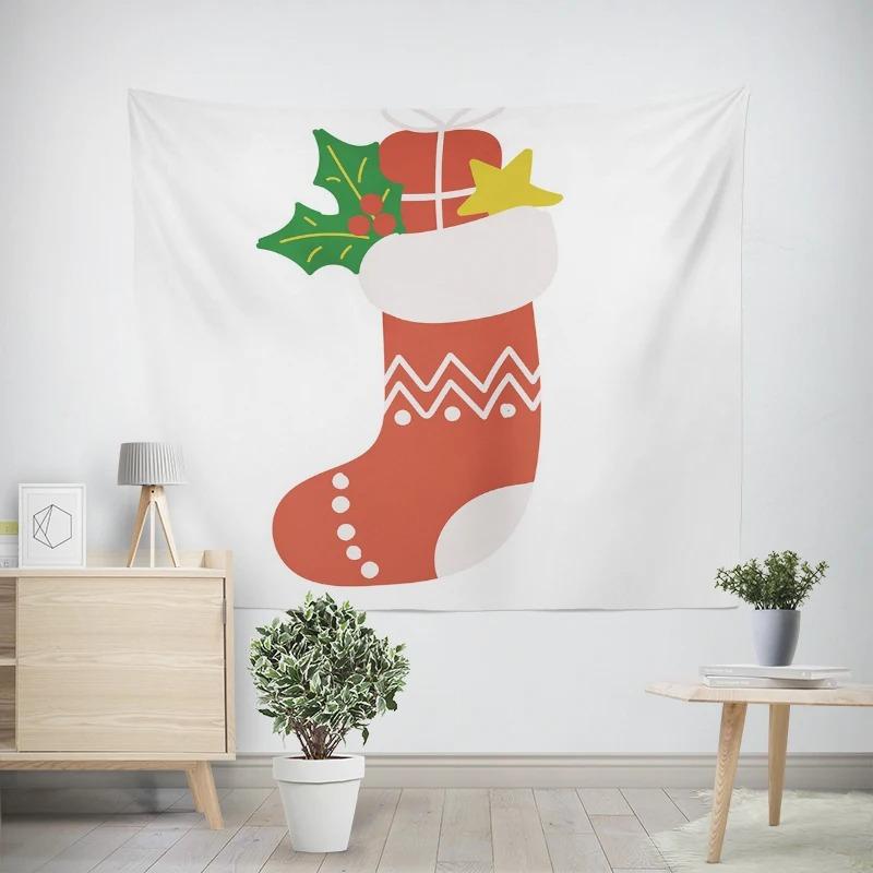 Christmas New Year Socks Pattern Living Room Bedroom Decorative Tapestry