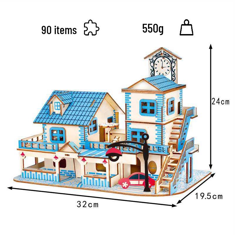 Романтика Эгейского моря 3D деревянный пазл - Ручная работа DIY Креативный набор