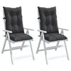 VidaXL Set of 2 High Back Chair Cushions, Balcony Pillows, Seat Cushions Patio Garden Terrace Outdoor, 4002343
