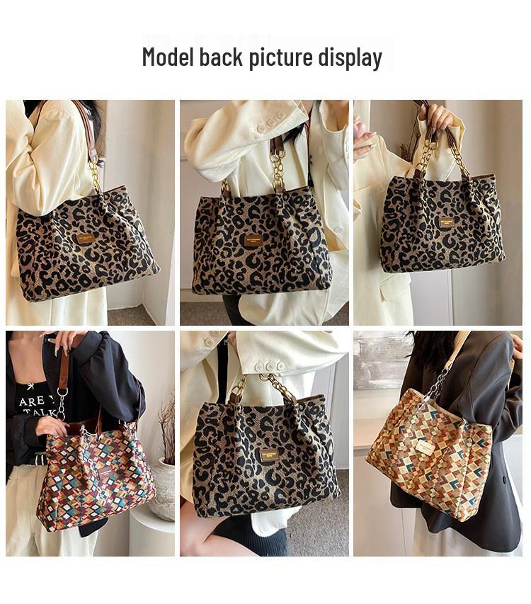 2023 Autumn Leopard Print Shoulder Tote - Large Capacity Women's Bag