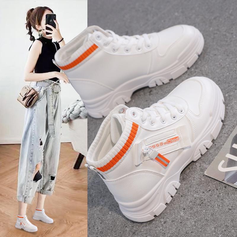 Women's High-Top White Sneakers - 2025 Korean Trend, All-Match, Autumn Style QR522