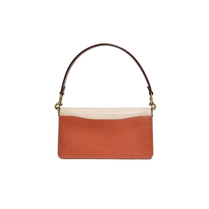 Coach Tabby 26 Classic C Logo Leather Bacchus Bag Handbag Crossbody Bag Shoulder Bag Medium Women’s Brass and Tan and Ivory