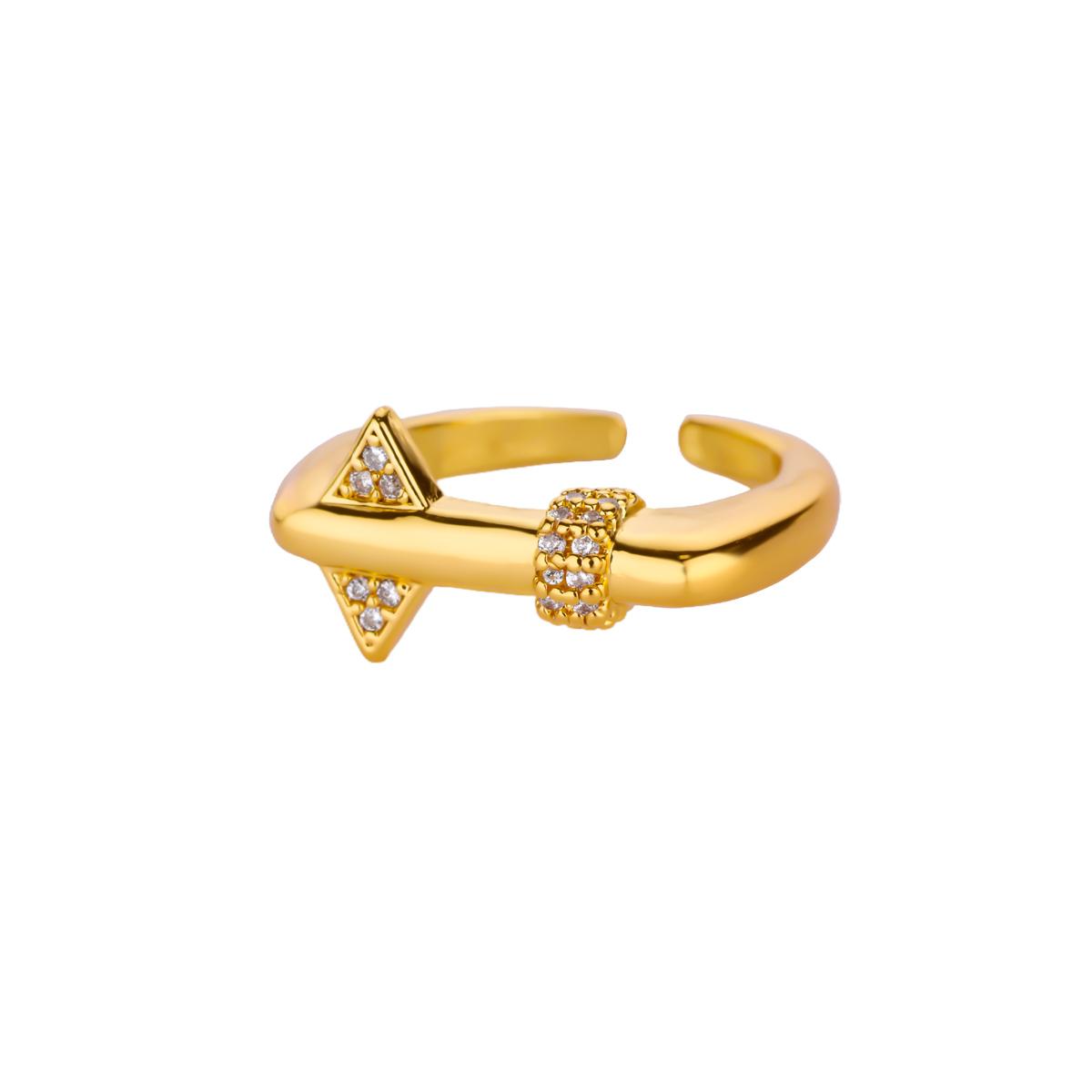 

Stainless Steel Geometric Ring for Women Dainty 18K Gold-Plated Anti Fading Open Rings Wedding Jewelry Accessories Gift 2025 resizable