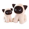 Adorable Big Small Size Siamese Cat Plushie Soft Stuffed Kitten Toy Fluffy Animal Doll Pillow Lazy Face Pet Gift for Children Ho