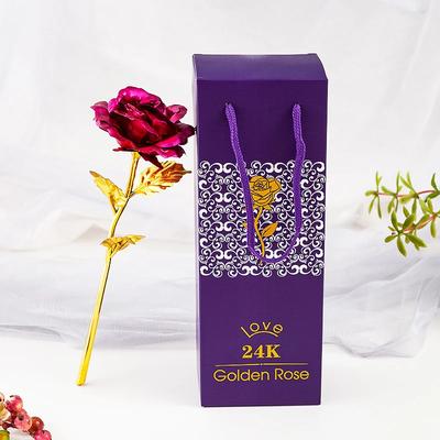 Fleurs Artificielles Dorées Rose Plaqué Or 24K Cadeau Saint-Valentin pour Épouse Mariage Fête des Mères Amour Éternel Roses Dorées