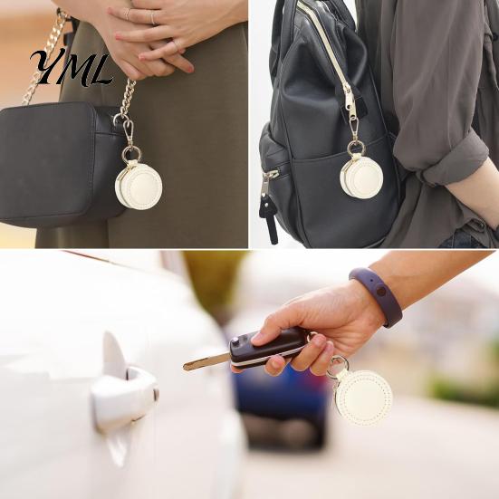 Small Storage for Earrings Portable Jewelry Box Keychain, PU Leather Travel Organizer Case, Soft Pouch Velvet Lining Secure Zipper Closure Rings
