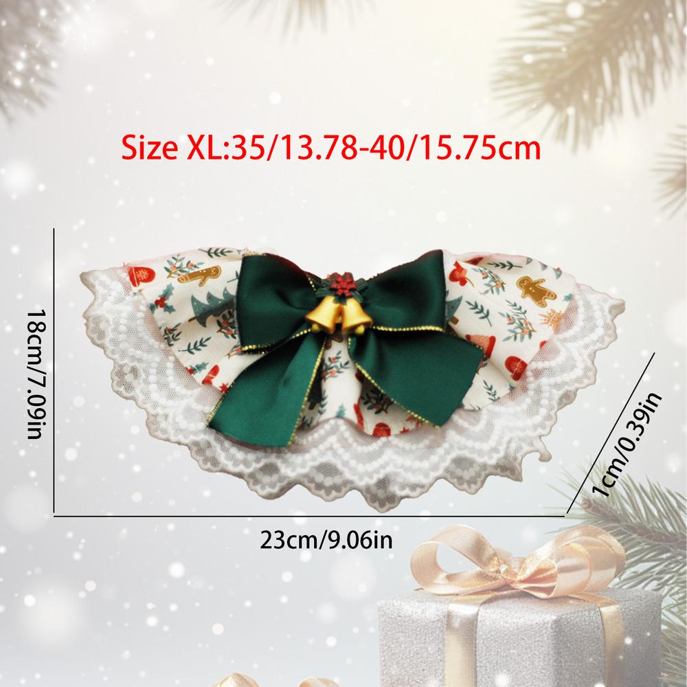 

Christmas Dog Bandanas Adjustable Dog Bandanas Christmas Dog Bibs Cute Breathable Pet Accessories Lace Pet Scarf For Kitten & M белый