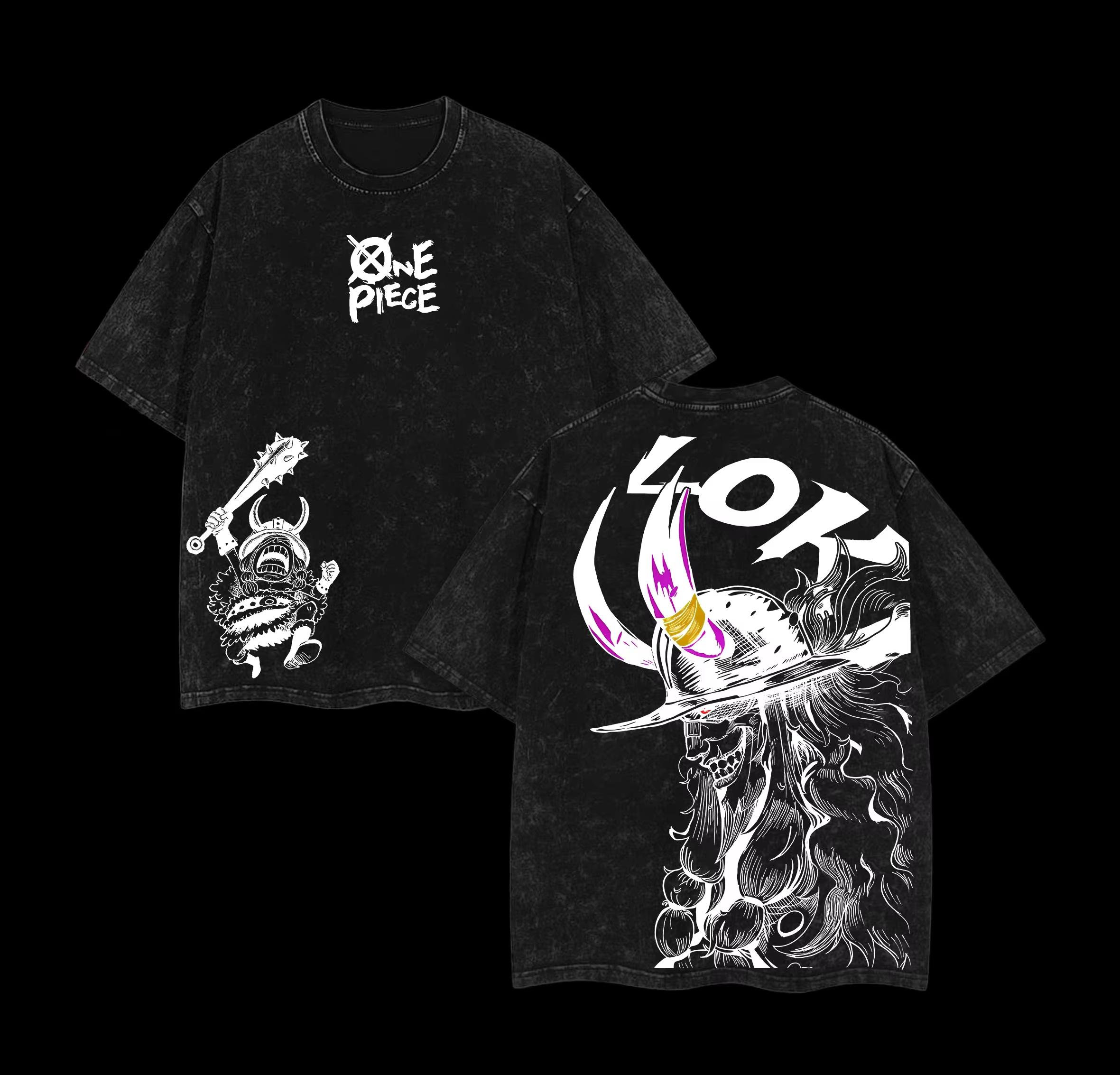 

Anime One Piece Loki Printed Tshirt Mens and Womens Washed Tshirt High Quality Vintage Cotton Tshirt Harajuku YK Tops L