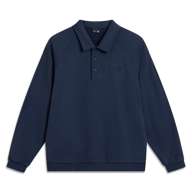 

Li Ning Серия спортивного образа жизни Однотонный Простой Воротник поло Универсальный Удобный Свободный Повседневный Спортивный Свитшот Унисекс Свитшот AWDVE17-1 S