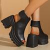 Fashion Platform Women's Sandals Super High Heels Fashion Shoes Classic Chunky Pumps 2025 Summer Designer Slingback Sandalias De Mujer