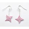 Origami Paper Earrings Pinwheel Pink