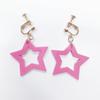 Minacute Mini Star Earrings Q8126 Motif (Pink) 3.5cm