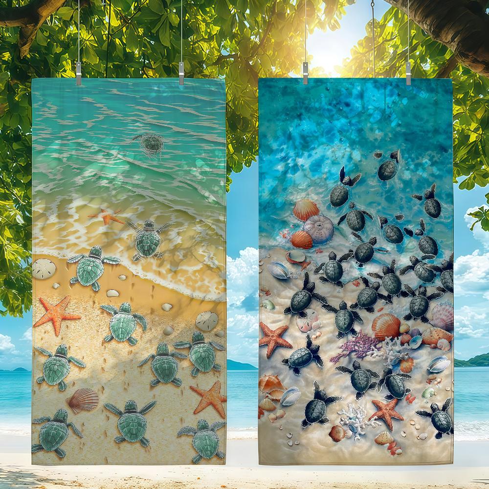 Cute Sea Stars and Turtles Towel Quick Drying Beach Towels Are Suitable For Swimming Pools Camping Yoga And The Gym