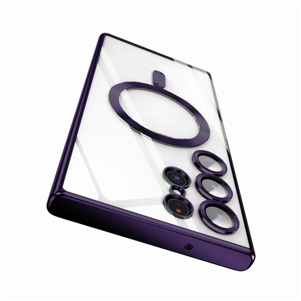 Luxury Plating Magnetic Case For Samsung Galaxy S21 S23 Fe S24 Ultra S22 Plus Apple Magsafe Cover 10H 6K Glass Camera Protect