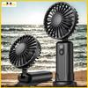 Mini fan portable fan stand handheld black matt