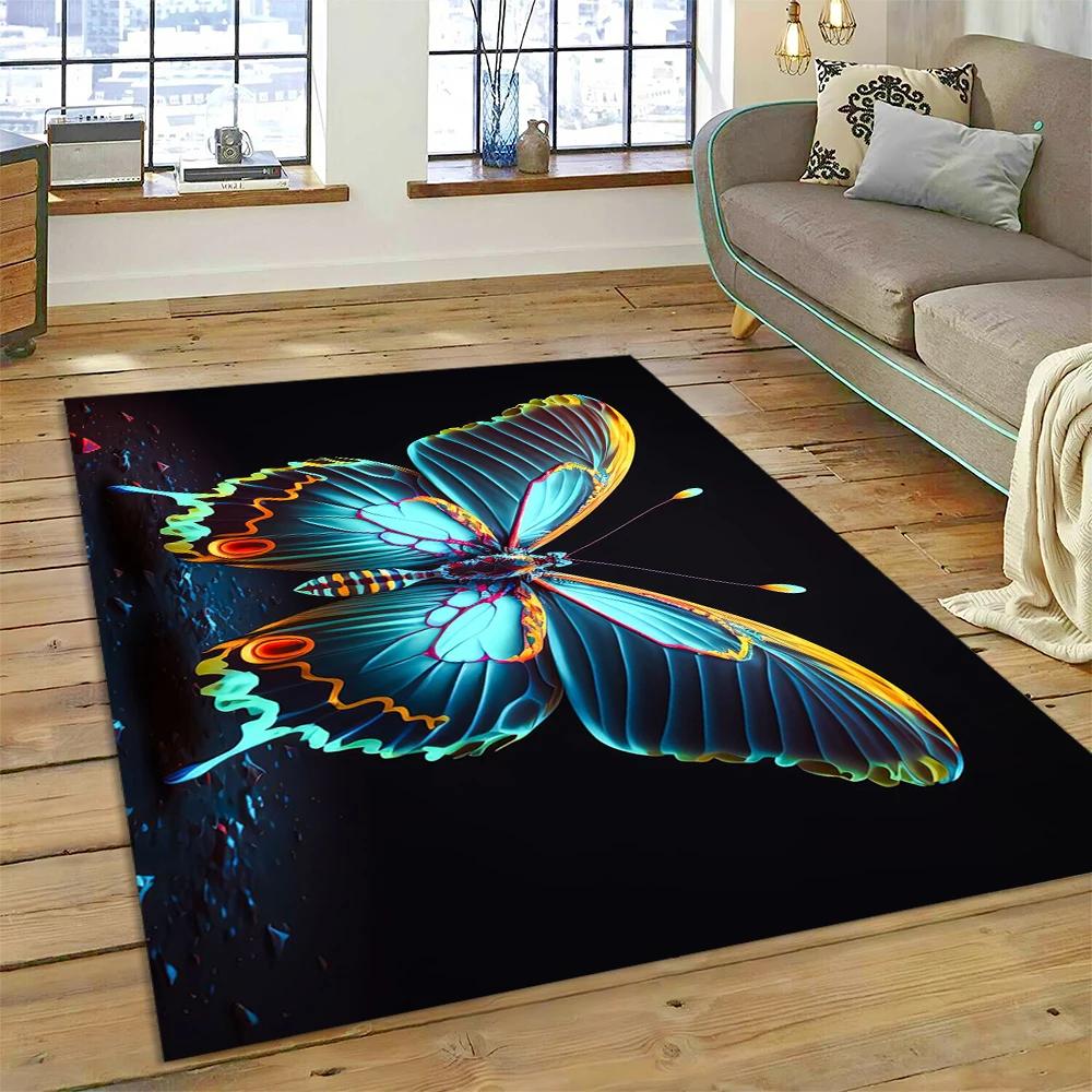 

HD Фэнтези Бабочка Цветок Мультяшный Ковер Коврик для Дома Гостиной Спальни Дивана Придверный Коврик Декор, Детский Ковер Нескользящий Напольный Коврик 40x60cm