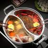Edelstahl 12,6 Zoll Hot Pot mit doppelter Trennwand, Induktionskochfeld-kompatibel, Familien-Größe Chinesischer Hot Pot für Party